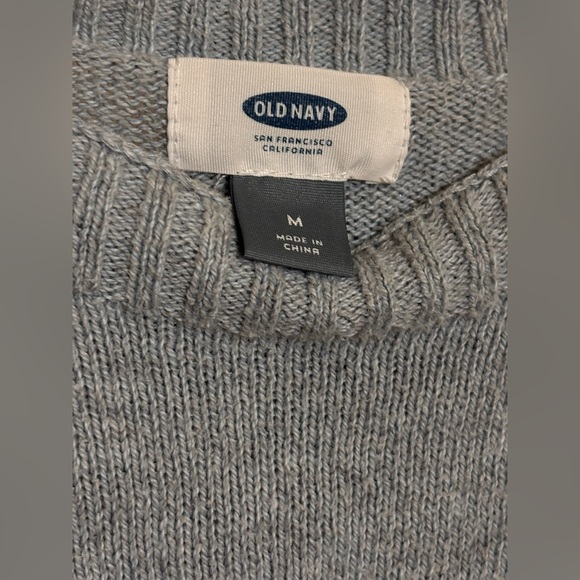 Old Navy Heather Blue Gray Boat Neck Knit Pullover Sz M - Picture 5 of 6